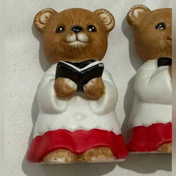 Vintage Homco Christmas Choir Bear Figurine Statues Made in Philippines - Picture 6 of 8